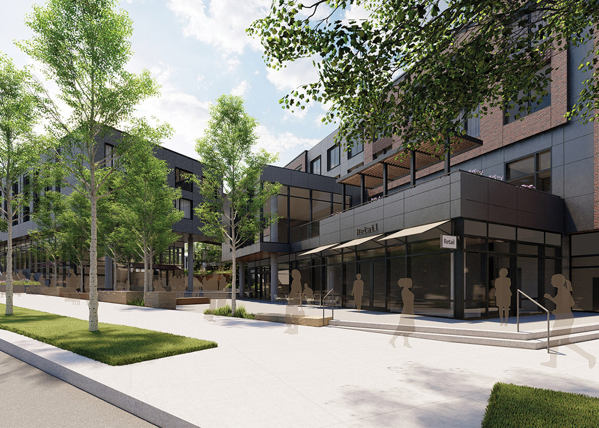 Univeristy Hill Hotel Rendering Exterior Elevated View Retail 2023 06 07 151742